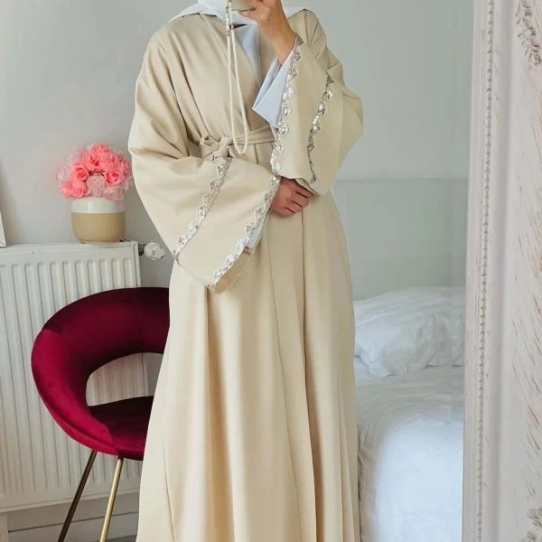 abaya beige dubai