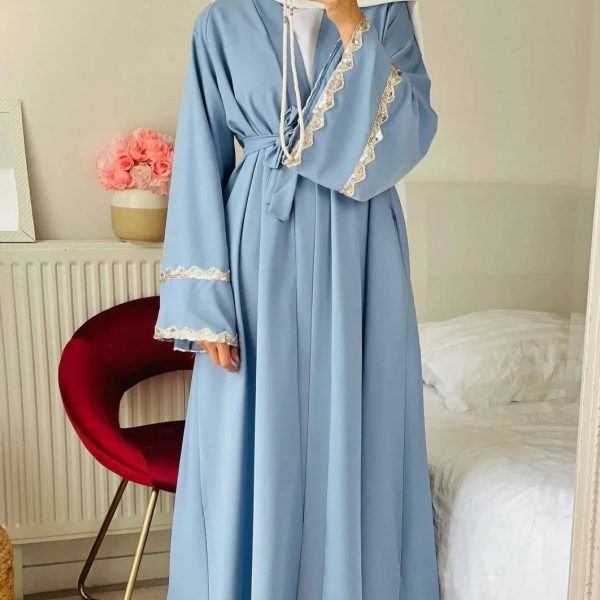 abaya dubai bleu