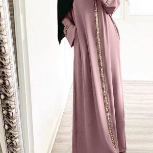 abaya dubai urbaine rose figue
