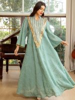 abaya élégante vert céladon