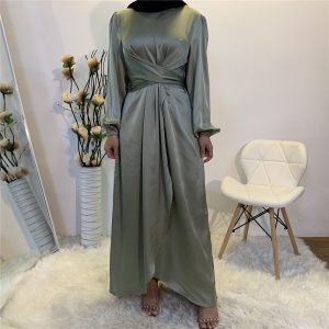 abaya femme satin noir