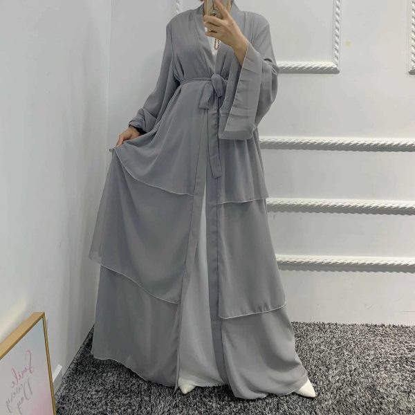 abaya kimono gris