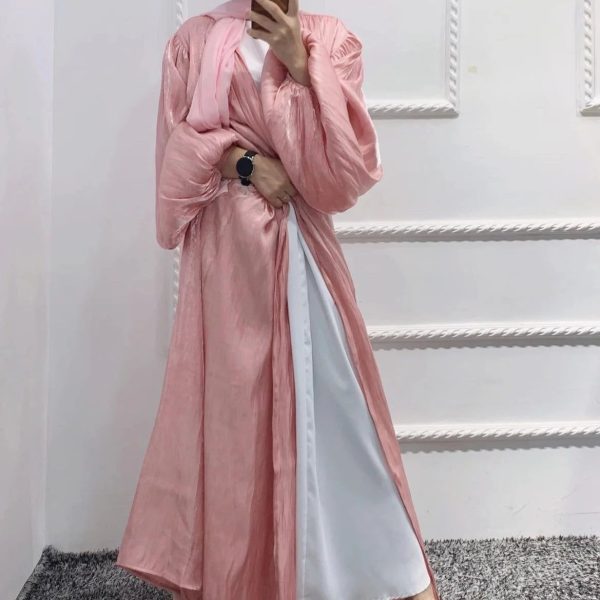 abaya kimono rose poudré