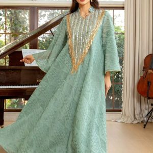 abaya mariage vert céladon