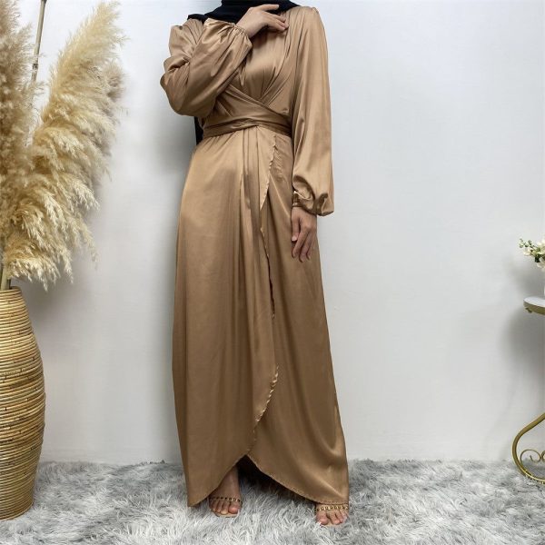 abaya satin beige