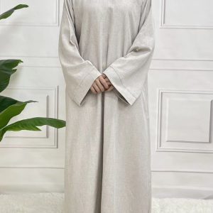 abaya satin "blanc"